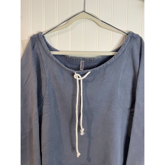 Free People Movement S/P Blue Cropped Pullover Sweatshirt100%Cotton Long Sleeve - Picture 5 of 15